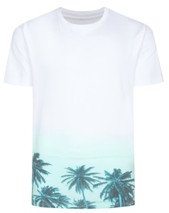 Bigdude Tropical Sublimation Print T-Shirt White